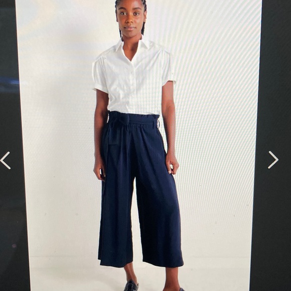 RUTI Light Poplin Paperbag Wide Leg Pants